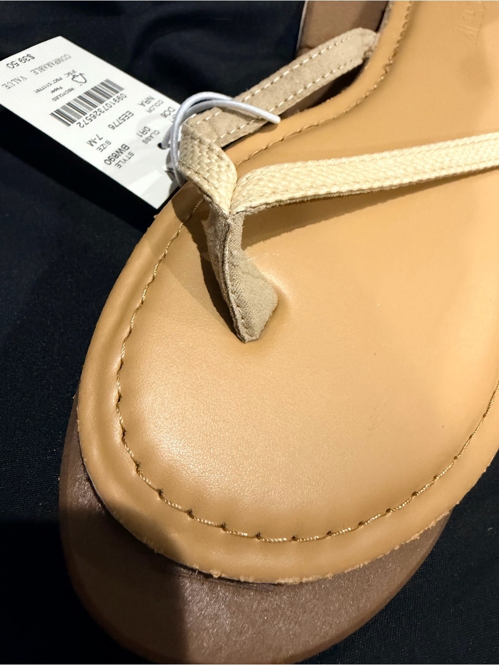 J. Crew Women's Tan Leather Thong Sandals